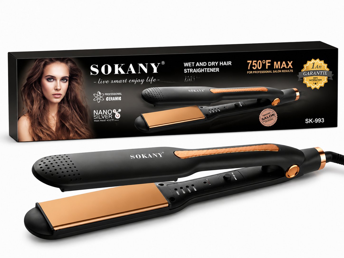 Sokany Ceramic Hair Straightener SK-993